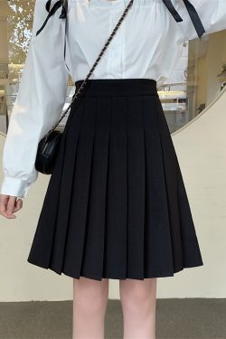 Plus Size Mid-Length Pink Pleated Skirt for Women, High-Waisted A-Line Design, Flattering College Style for Summer