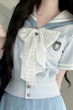 Purple Pudding Bear JK Uniform Sailor Suit - Japanese College Style Waist-Defined Navy Collar Set for Trendy Y2K Fashion