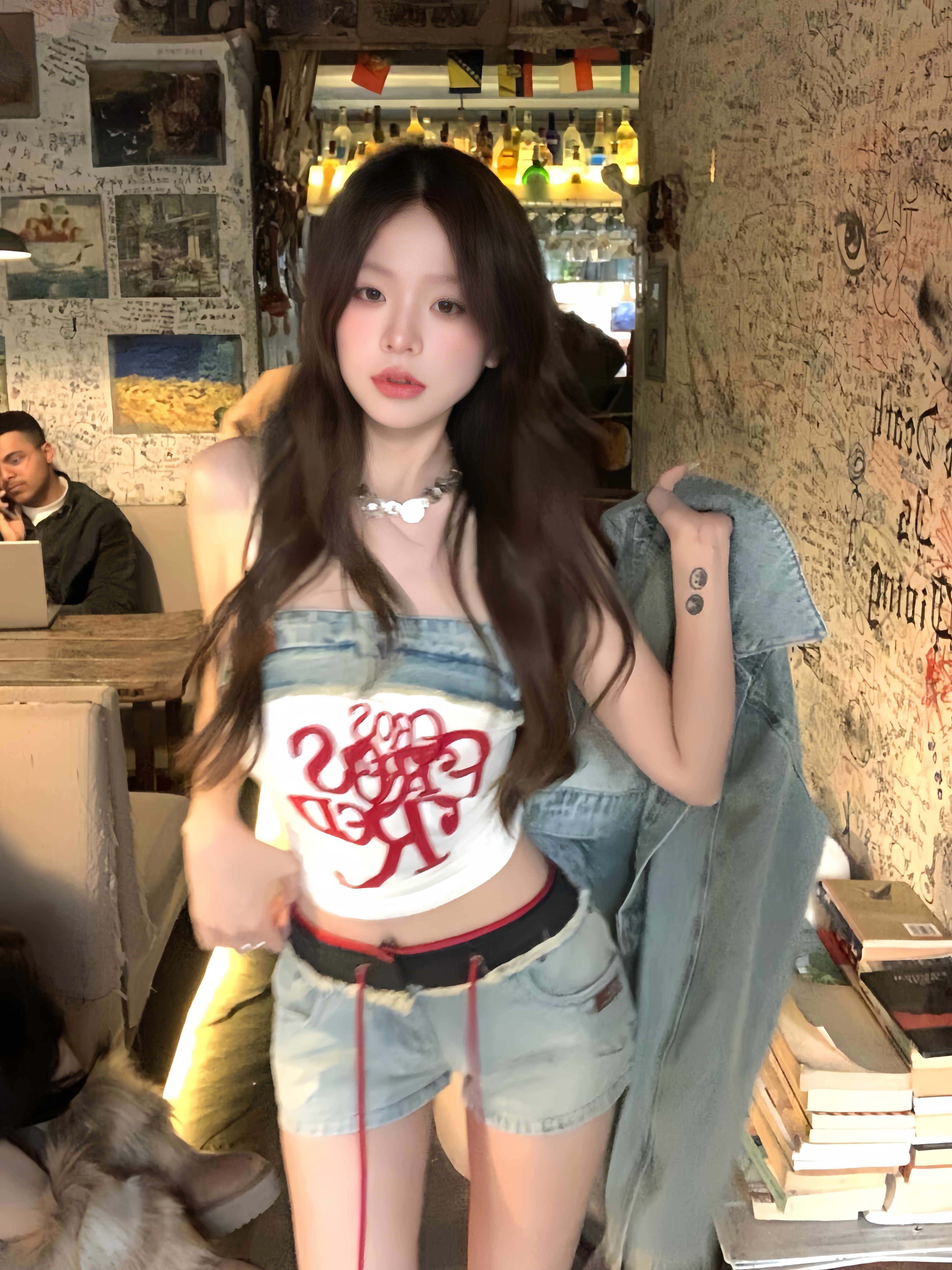 Rebellious Cowboy Vintage Heavy-Duty Denim Jacket, Tank Top & Casual Shorts Set for Women - Spring Fashion 90s Y2K Style