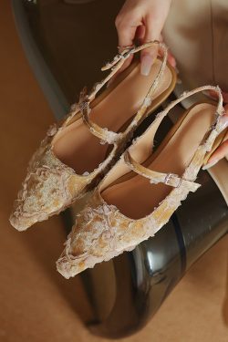 Retro Chinese Style Pointed Backless Flat Sandals for Women - Vintage Corso Venezia Inspired Footwear