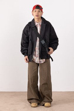 Retro Draped Casual Pants for Men - Stylish Wide-Leg Trousers, Loose Fit Workwear, High-End Fashion
