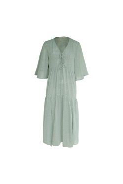 Retro Floral V-Neck Chiffon Dress for Women - Summer Loose Mid-Sleeve Flared Skirt, Vintage Style, Perfect for 90s and Y2K Fashion