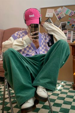 Retro Loose Wide-Leg Corduroy Pants for Couples - Japanese Trendy Casual Trousers, Hong Kong Style, Versatile Fashion
