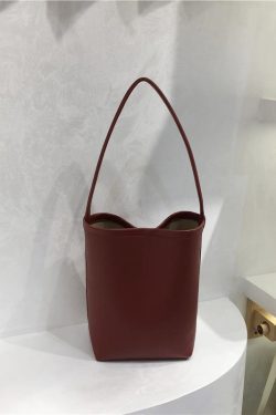 Retro Solid Color Versatile Tote Bag for Commuting - Lazy Style Underarm Bucket Bag for 2024 Fashion