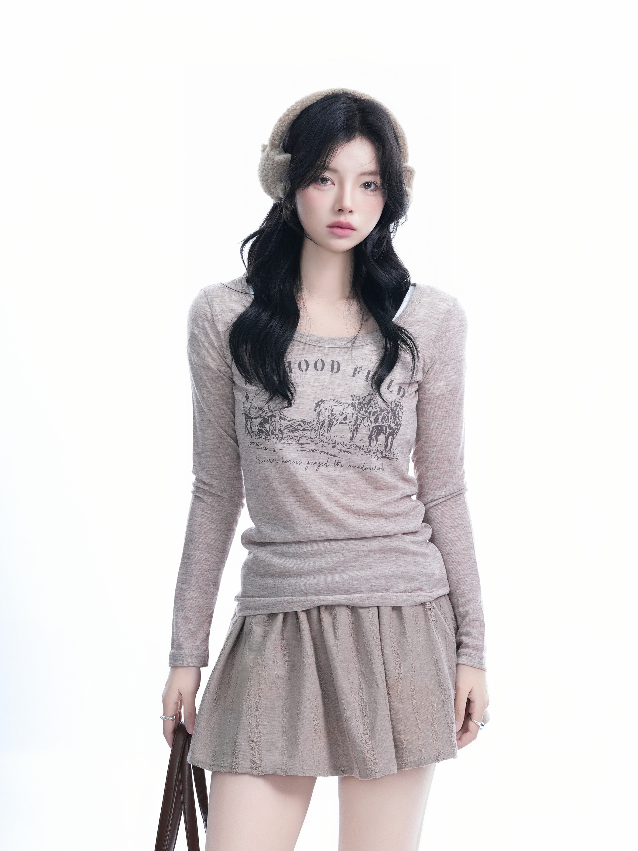 Sexy Slim-Fit Knitted Sweater for Women - American Style Round Neck Long Sleeve T-Shirt, Casual Chic Fashion, Perfect for Y2K Looks