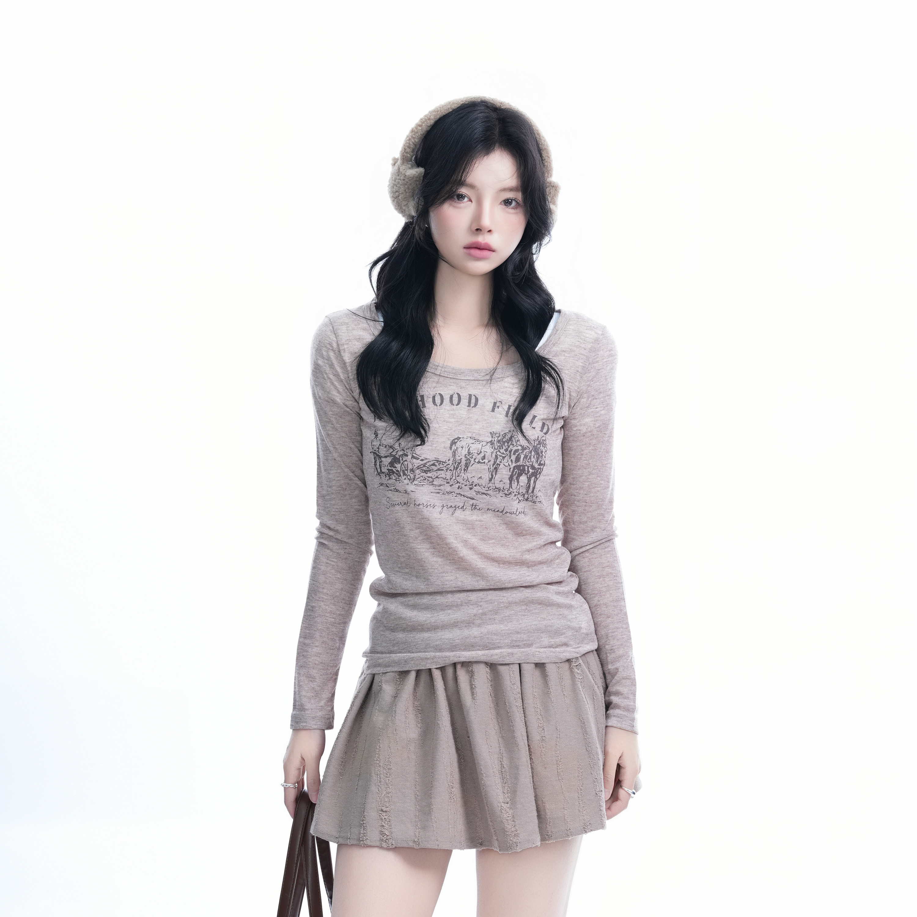Sexy Slim-Fit Knitted Sweater for Women - American Style Round Neck Long Sleeve T-Shirt, Casual Chic Fashion, Perfect for Y2K Looks