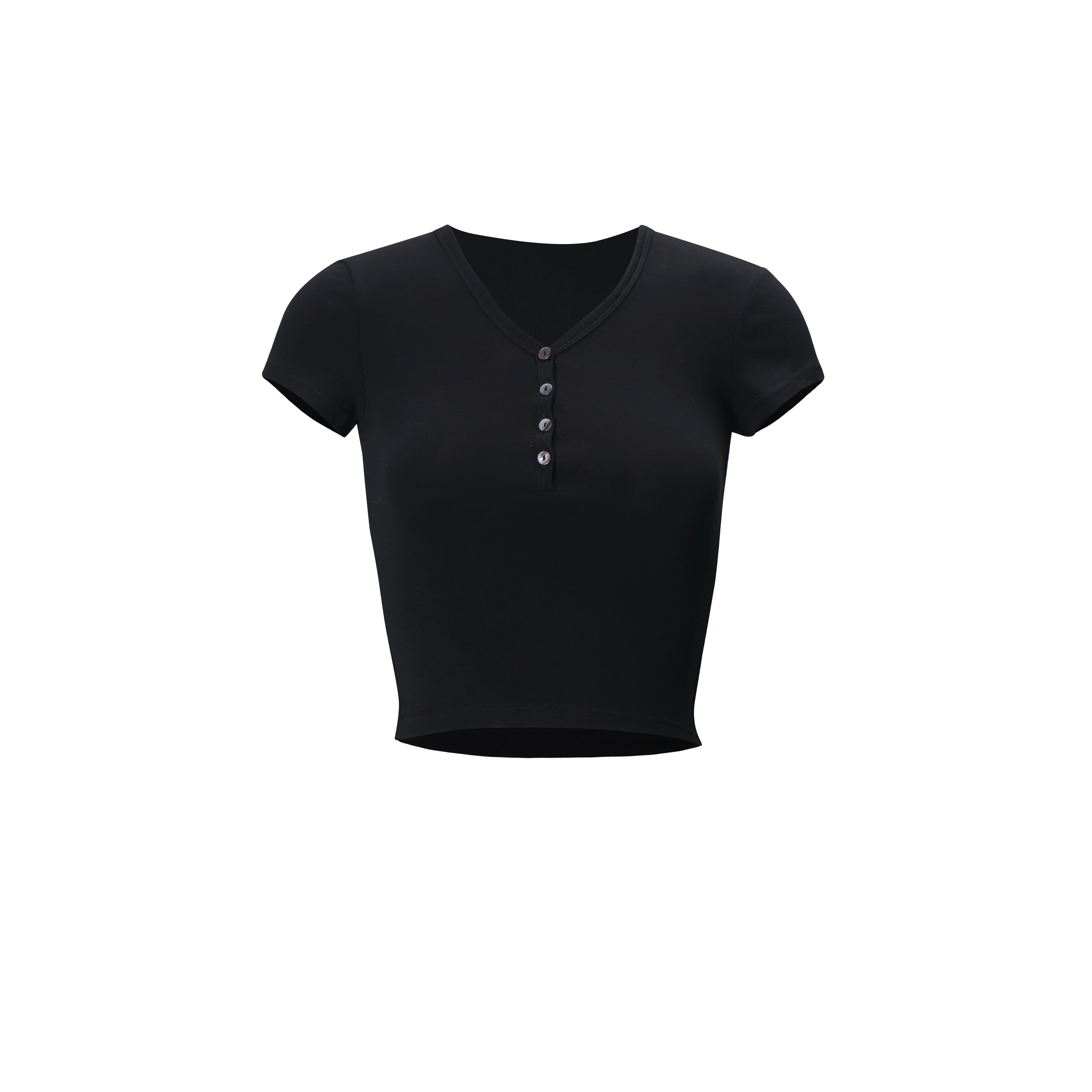 Slim Fit Short Sleeve Buttoned T-Shirt - Versatile Basic Top for Everyday Wear, Perfect for Casual and Smart-Casual Styles