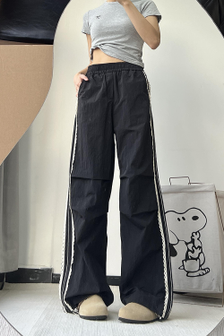 Spicy Girl Cargo Pants for Women – American-Style Lace Splicing, Wide-Leg Design, Flattering for Petite Figures, Versatile Casual Wear
