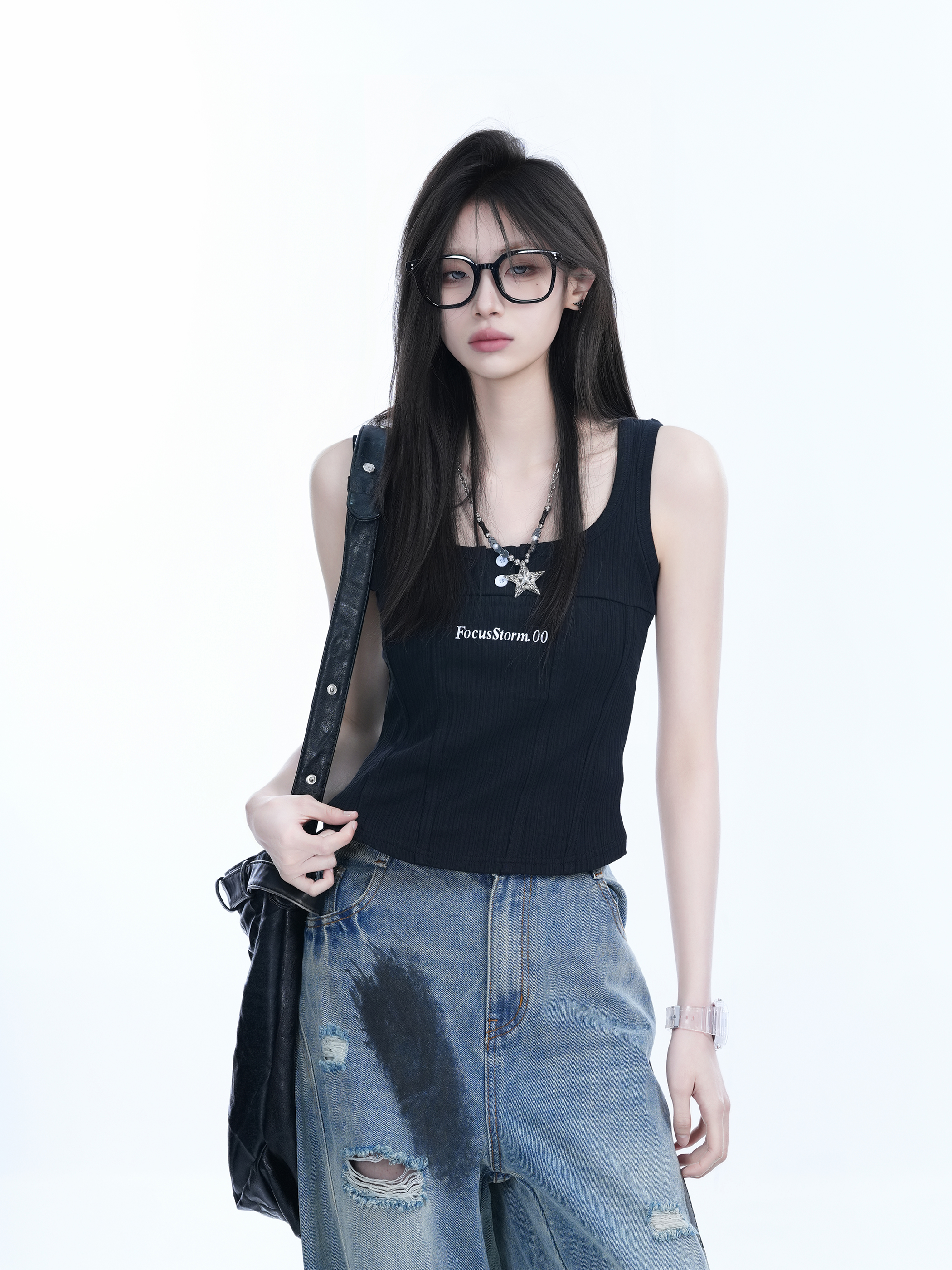 Spicy Girl Tank Top for Women - American-Style Slim Fit, Unique Design for Layering, Casual Streetwear