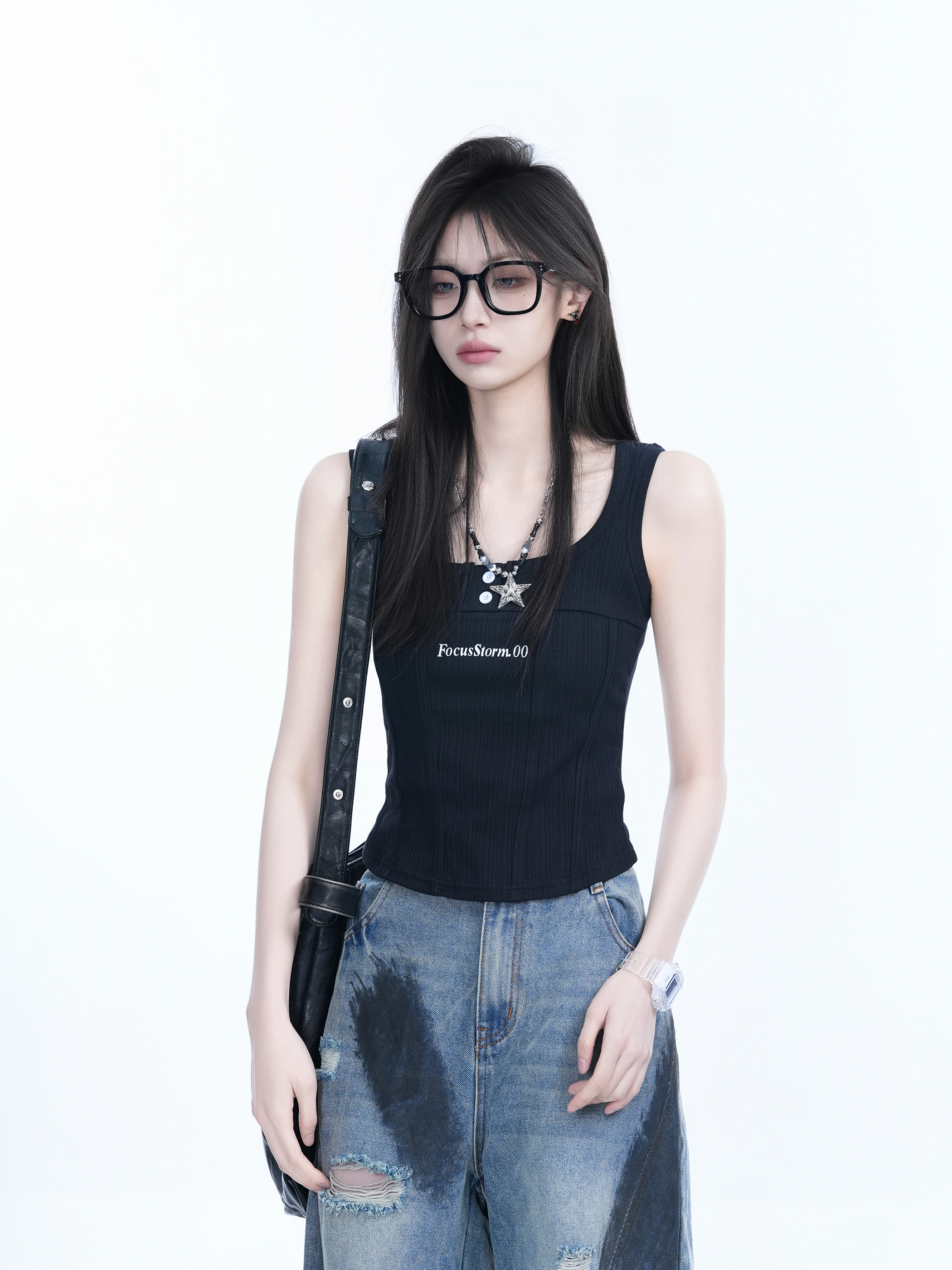 Spicy Girl Tank Top for Women - American-Style Slim Fit, Unique Design for Layering, Casual Streetwear