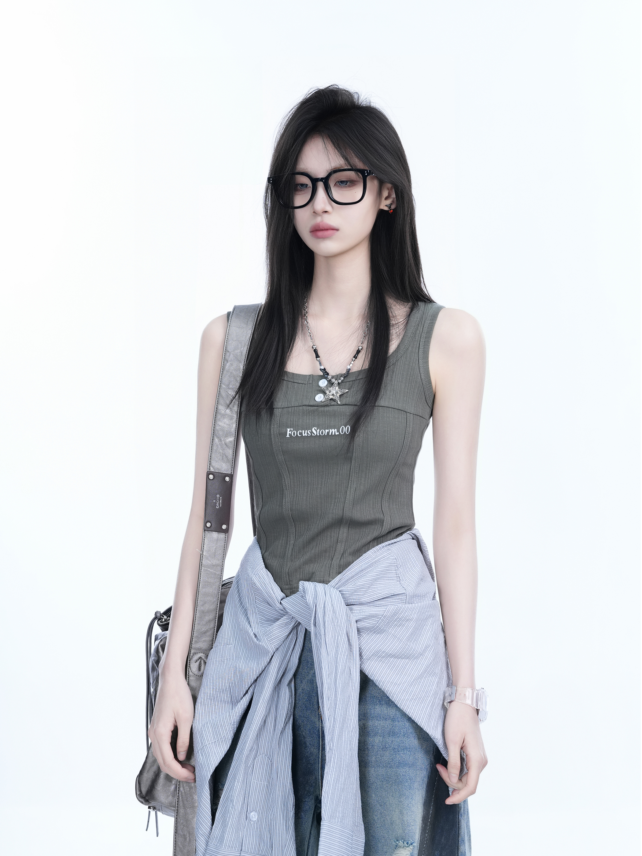 Spicy Girl Tank Top for Women - American-Style Slim Fit, Unique Design for Layering, Casual Streetwear