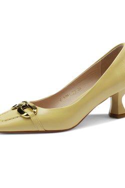 Square-Toed Chunky Heel Kitten Heels in Genuine Leather - Versatile Women's Shoes for Stylish Occasions