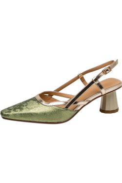 Summer 2025 Women's Chunky Heel Back Strap Closed Toe Sandals, Embroidered Cowhide National Style