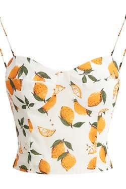 Summer Lemon Print Cami Vest - Sexy Vacation Style, French Pure Desire, Versatile Inner & Outer Wear