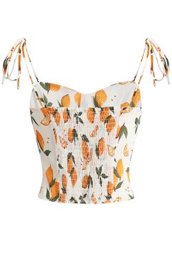 Summer Lemon Print Cami Vest - Sexy Vacation Style, French Pure Desire, Versatile Inner & Outer Wear