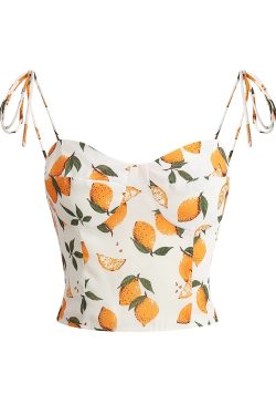 Summer Lemon Print Cami Vest - Sexy Vacation Style, French Pure Desire, Versatile Inner & Outer Wear