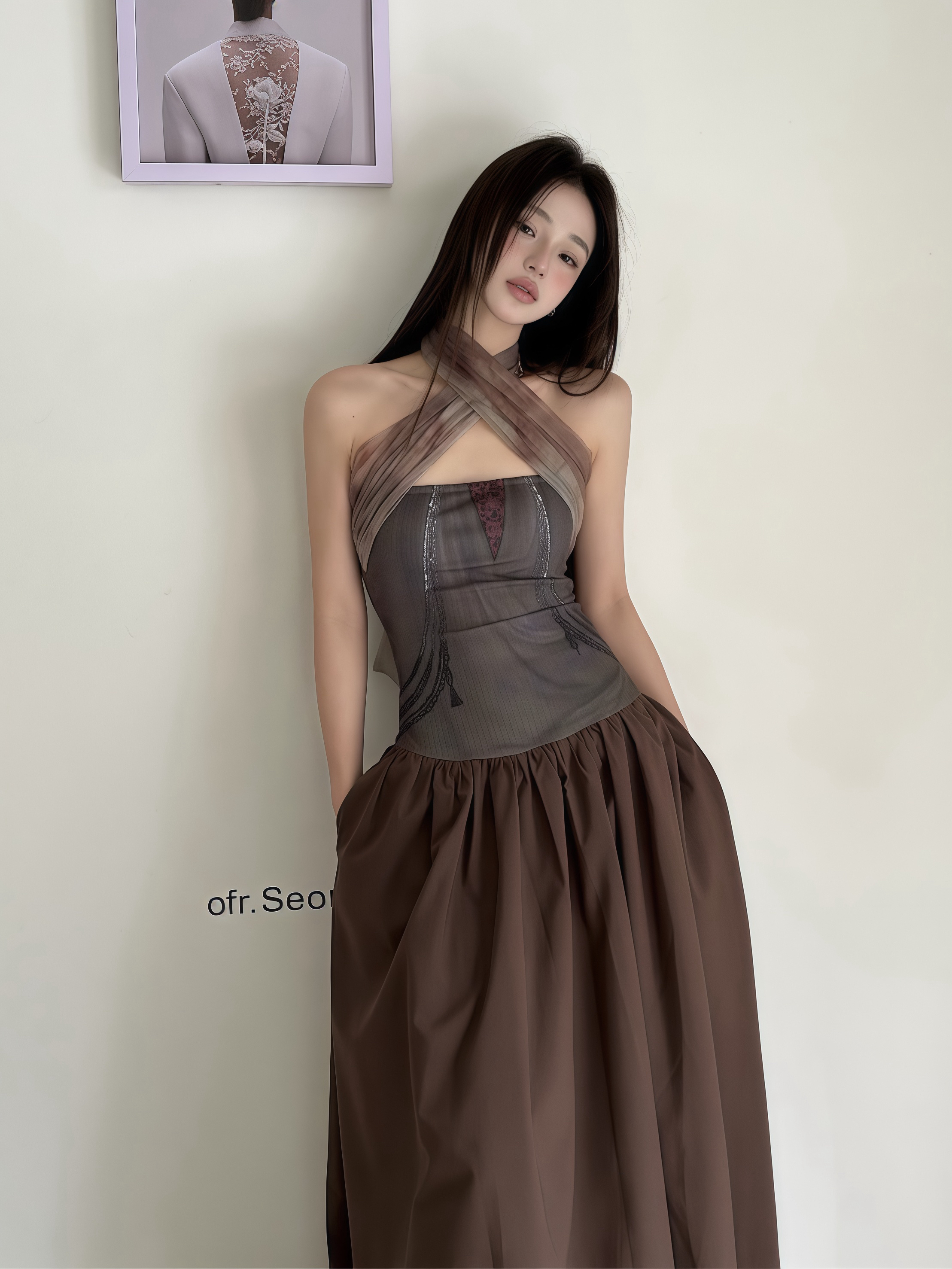 Summer Printed Patchwork Multi-Wear Long Strapless Dress for Versatile Style - Perfect for 90s and Y2K Fashion