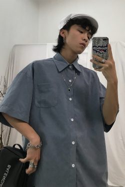 Summer Retro Short Sleeve Shirt in 8 Colors - Casual Hong Kong Style Couples Top, Versatile Korean Fashion