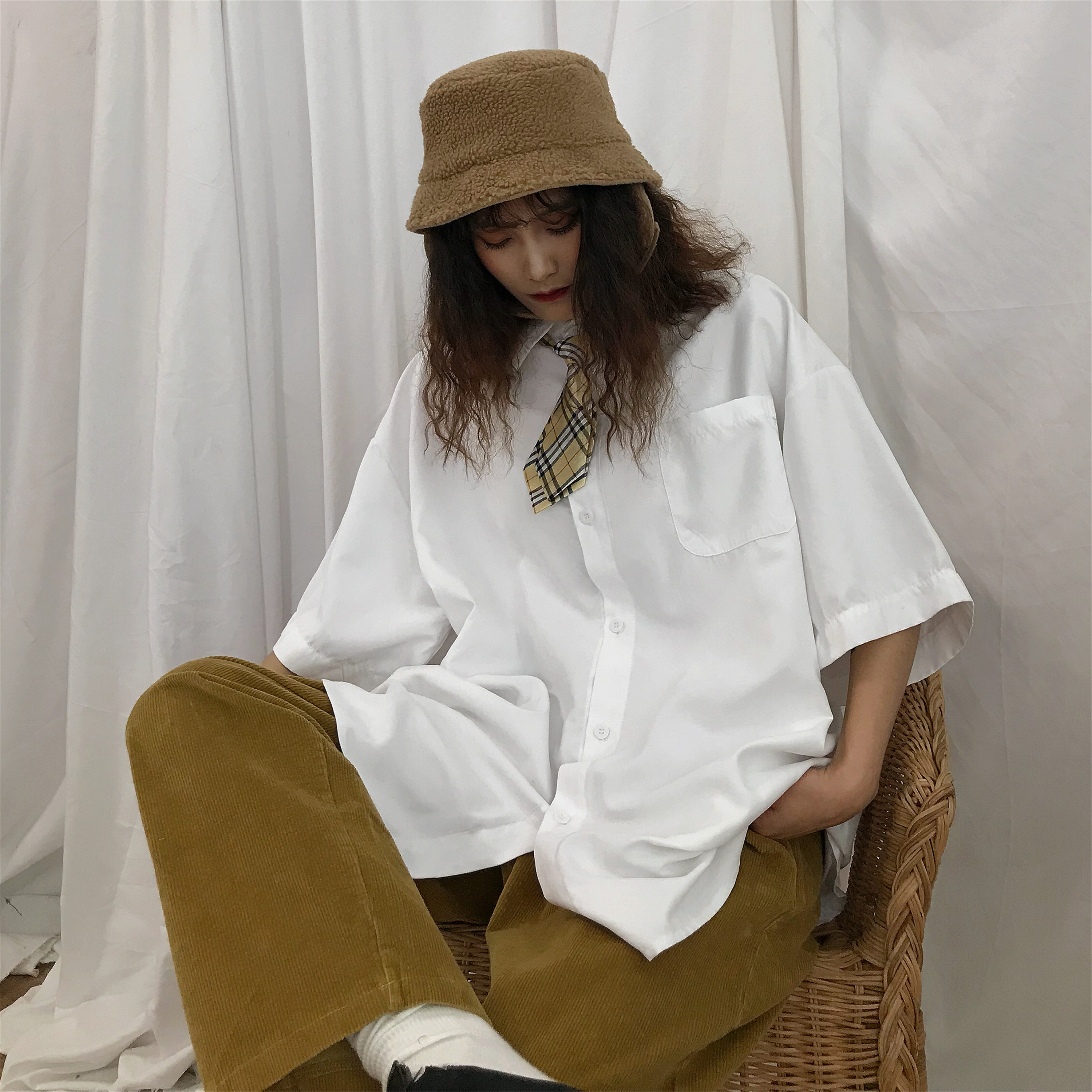 Summer Retro Short Sleeve Shirt in 8 Colors - Casual Hong Kong Style Couples Top, Versatile Korean Fashion