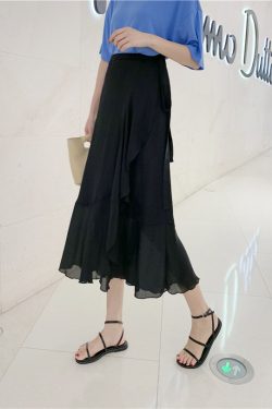 Summer Tie-Up Ruffled One-Piece Beach Skirt for Women, Irregular Fishtail Floral Skirt, TikTok Fairy Style
