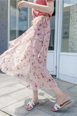 Summer Tie-Up Ruffled One-Piece Beach Skirt for Women, Irregular Fishtail Floral Skirt, TikTok Fairy Style