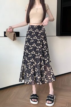 Summer Tie-Up Ruffled One-Piece Beach Skirt for Women, Irregular Fishtail Floral Skirt, TikTok Fairy Style