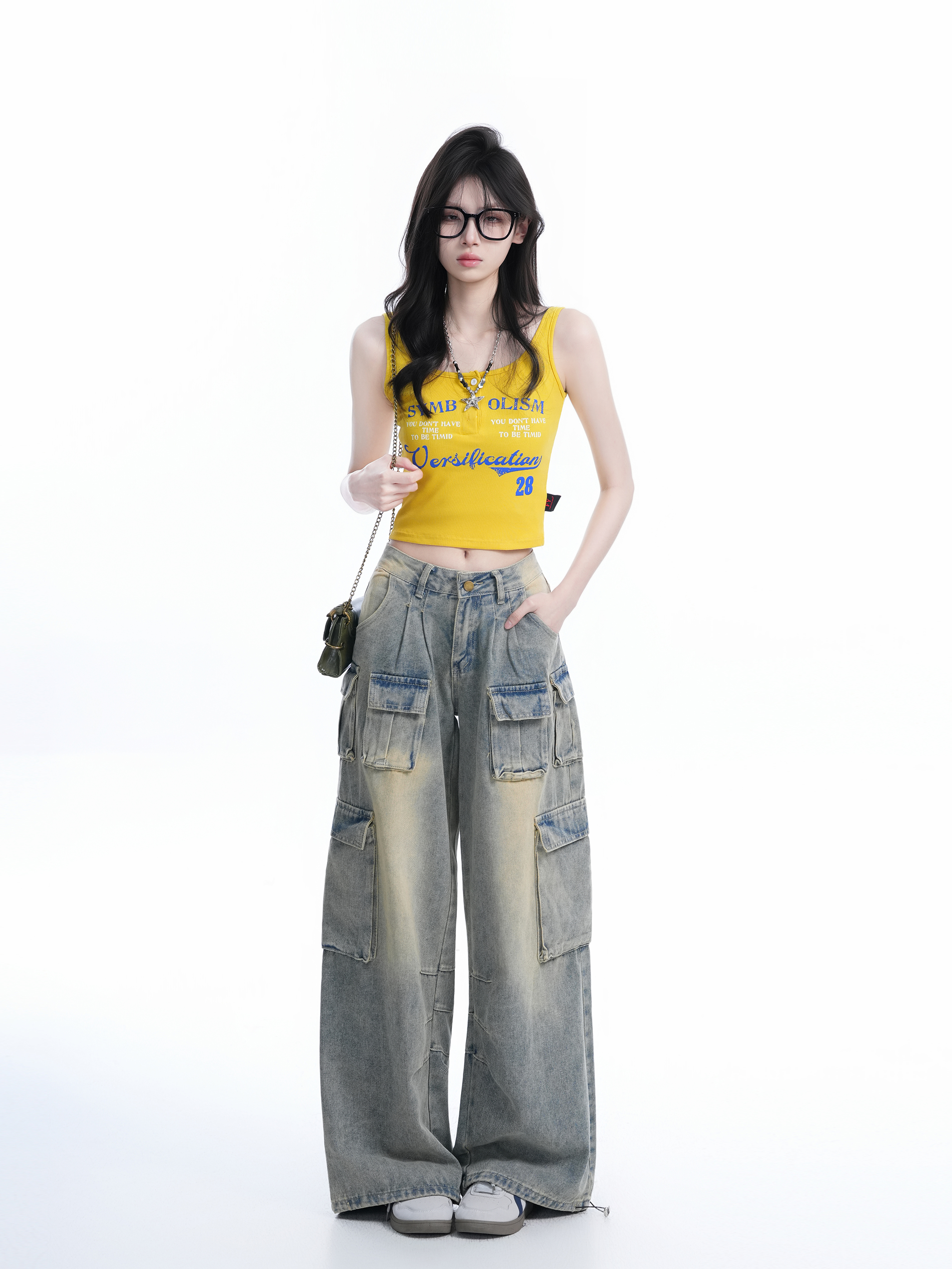 Summer Yellow Camisole Slim Fit T-Shirt - Sexy Hot Girl Outfit for a Trendy Look