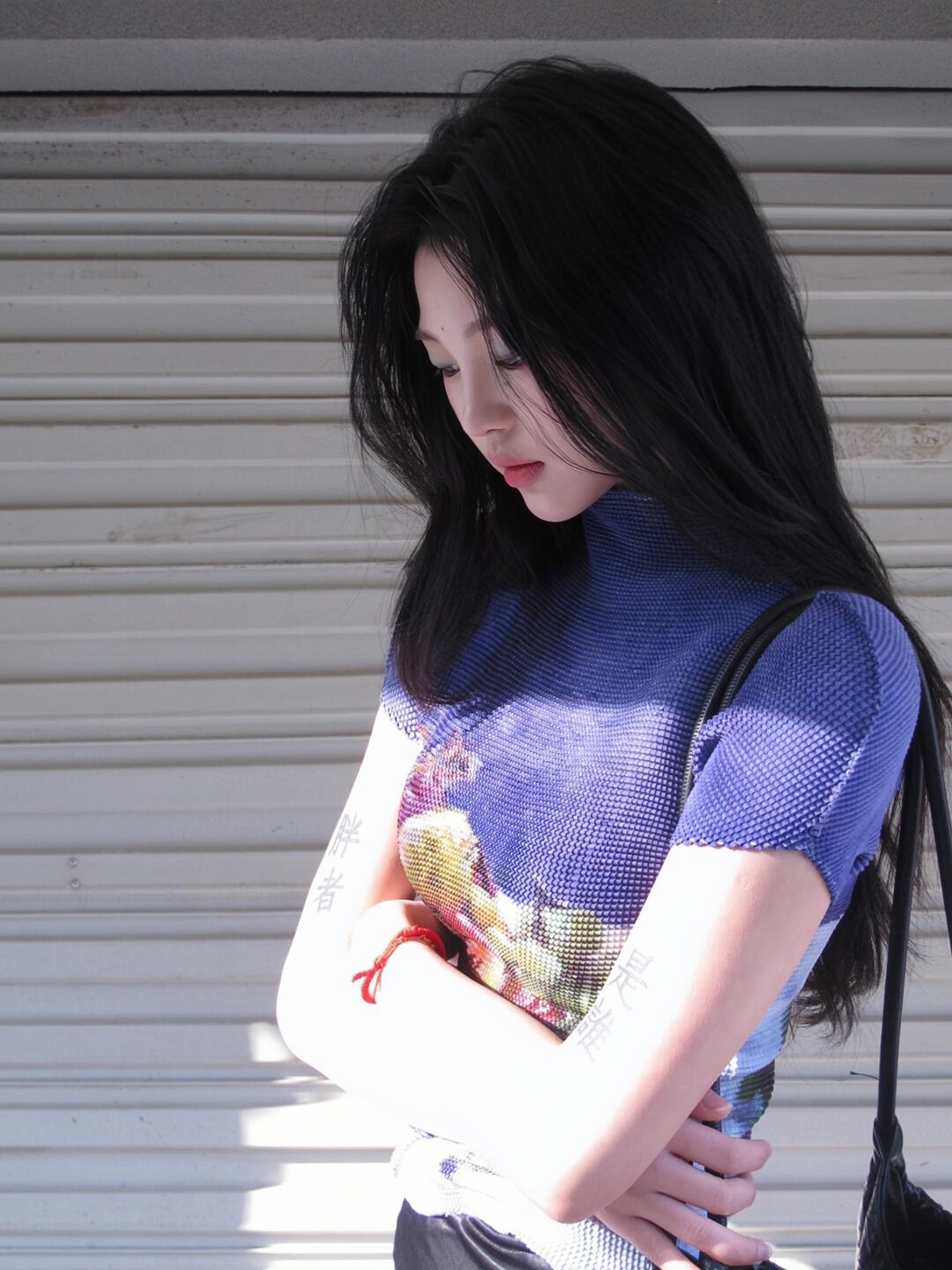 Sweet Grapes Pleated T-Shirt Top - Art Student Series Still Life Design, Pre-Exam Inspiration, Perfect for 90s and Y2K Styles