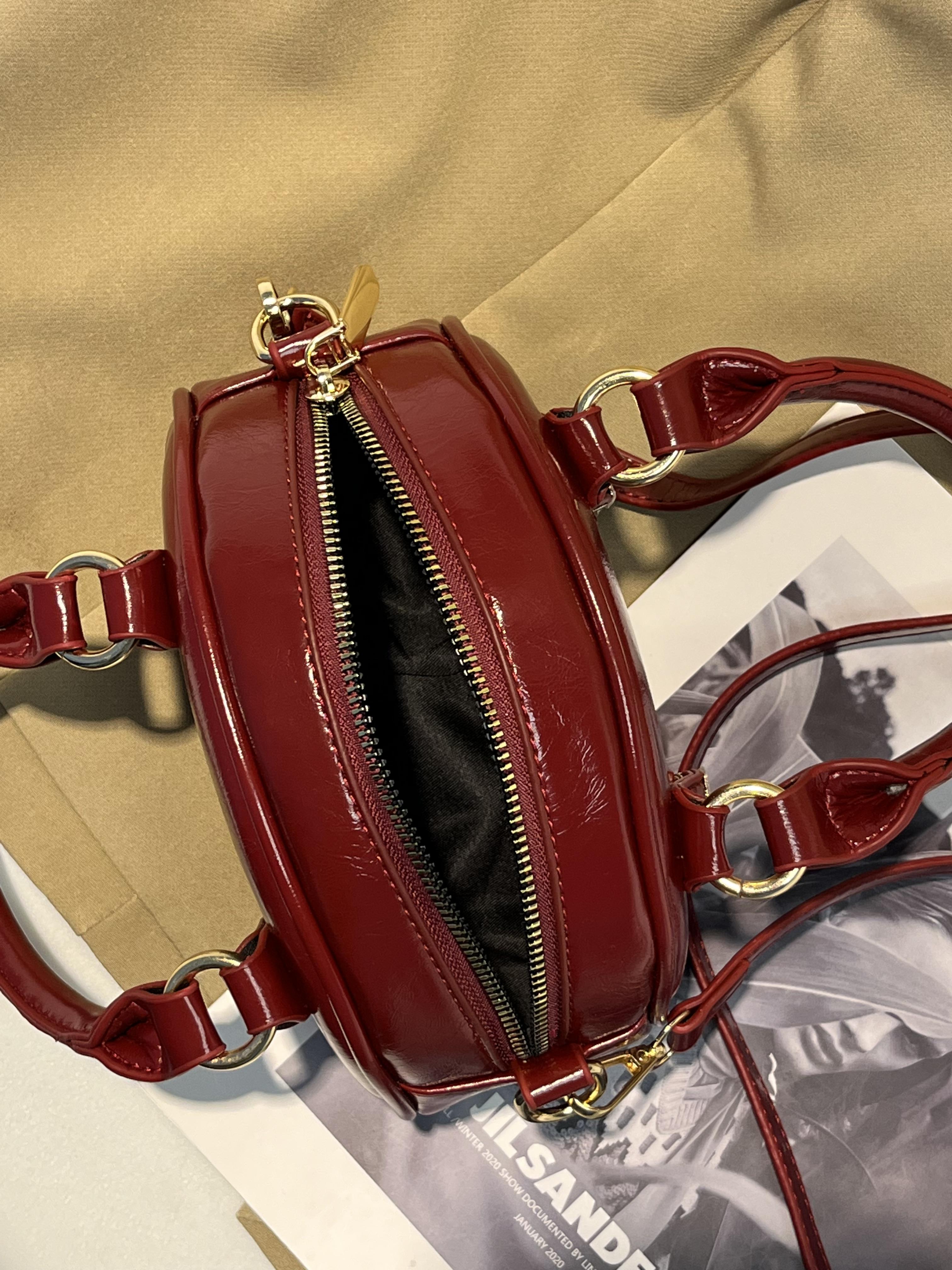 Textured Niche Bowling Bag for Women - 2025 Fashion, Simple Design, Small Round Shoulder Crossbody Handbag