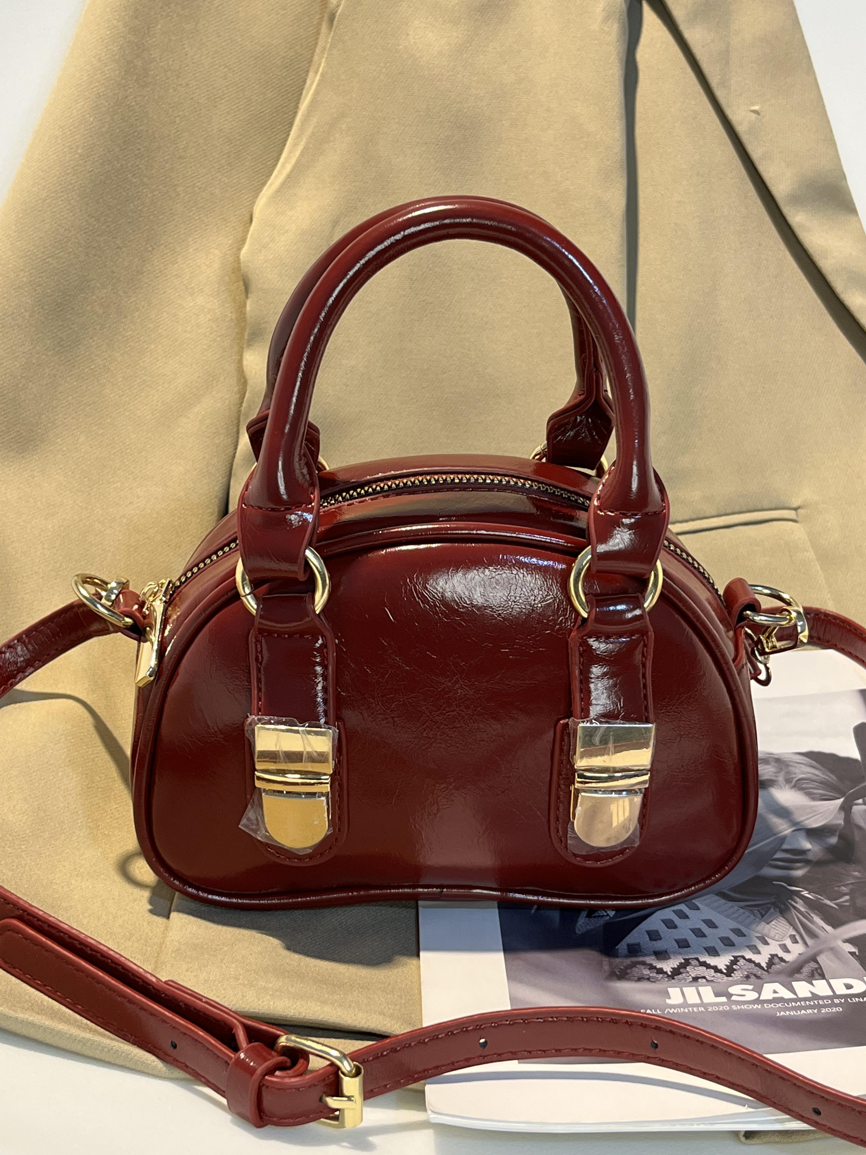 Textured Niche Bowling Bag for Women - 2025 Fashion, Simple Design, Small Round Shoulder Crossbody Handbag