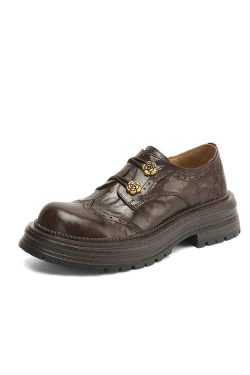 Thick-Soled Deep-Cut Leather Loafers for Women, 2025 Spring Fashion, Sheepskin Camellia Design, Trendy Y2K Style