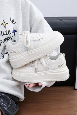 Thick-Soled White Mesh Shoes for Women - Summer 2025 New Style, Breathable, Height-Increasing, Versatile Big Toe Design