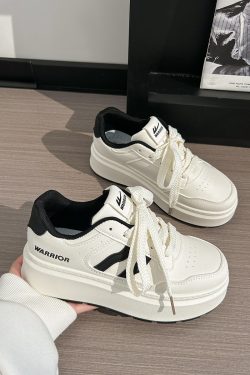 Thick-Soled White Sneakers for Women, 2025 Summer Minimalist Design, Trendy Big-Toe Breathable Shoes