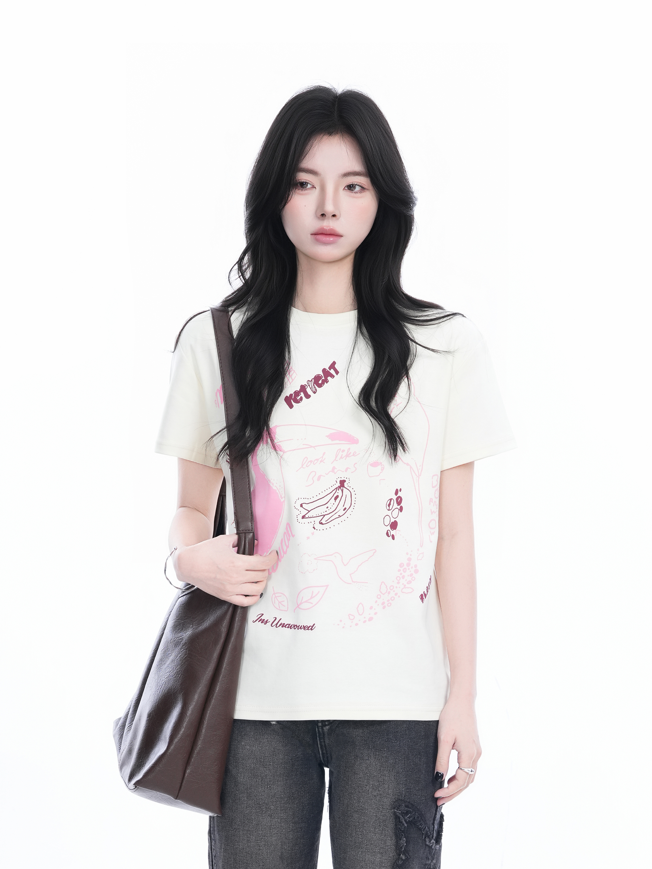 Trendy American Retro Short-Sleeve Cropped T-Shirt for Women – Stylish Petites, Y2K Fashion Essential