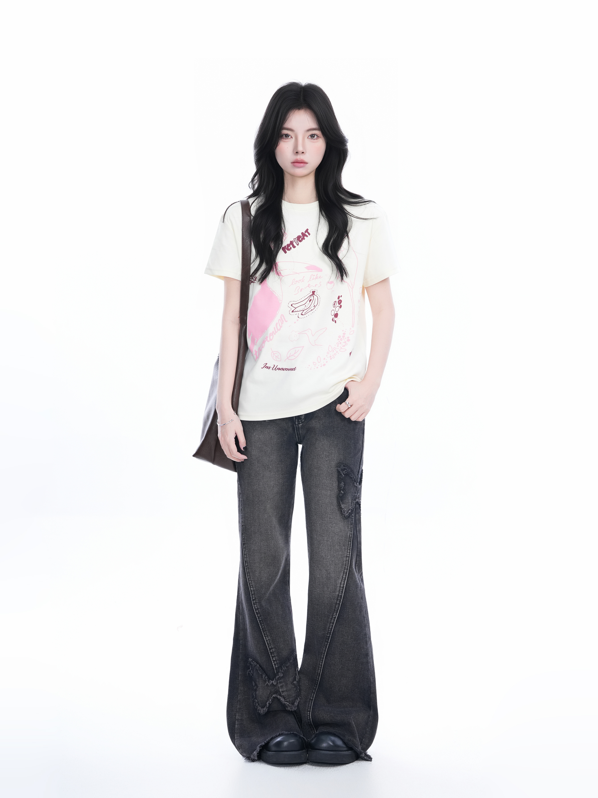 Trendy American Retro Short-Sleeve Cropped T-Shirt for Women – Stylish Petites, Y2K Fashion Essential