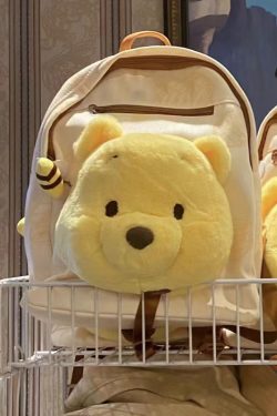 Trendy Cartoon Winnie the Pooh Plush Backpack - Large Capacity Shoulder Bag for School, Autumn and Winter Fashion