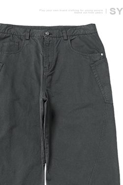 Trendy Men's Workwear Casual Pants with Three-Dimensional Cutting and Pockets - Brown Long Pants for a Stylish Look