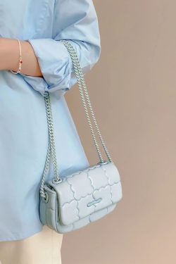 Trendy Women's Cookie Pattern Shoulder Bag - Glossy Versatile Chain Crossbody Bag for 2023 Fashionistas