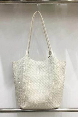 Trendy Woven Tote Bag for Mothers & Children - Large Capacity Casual Shoulder Bag 2025 Fashion Style