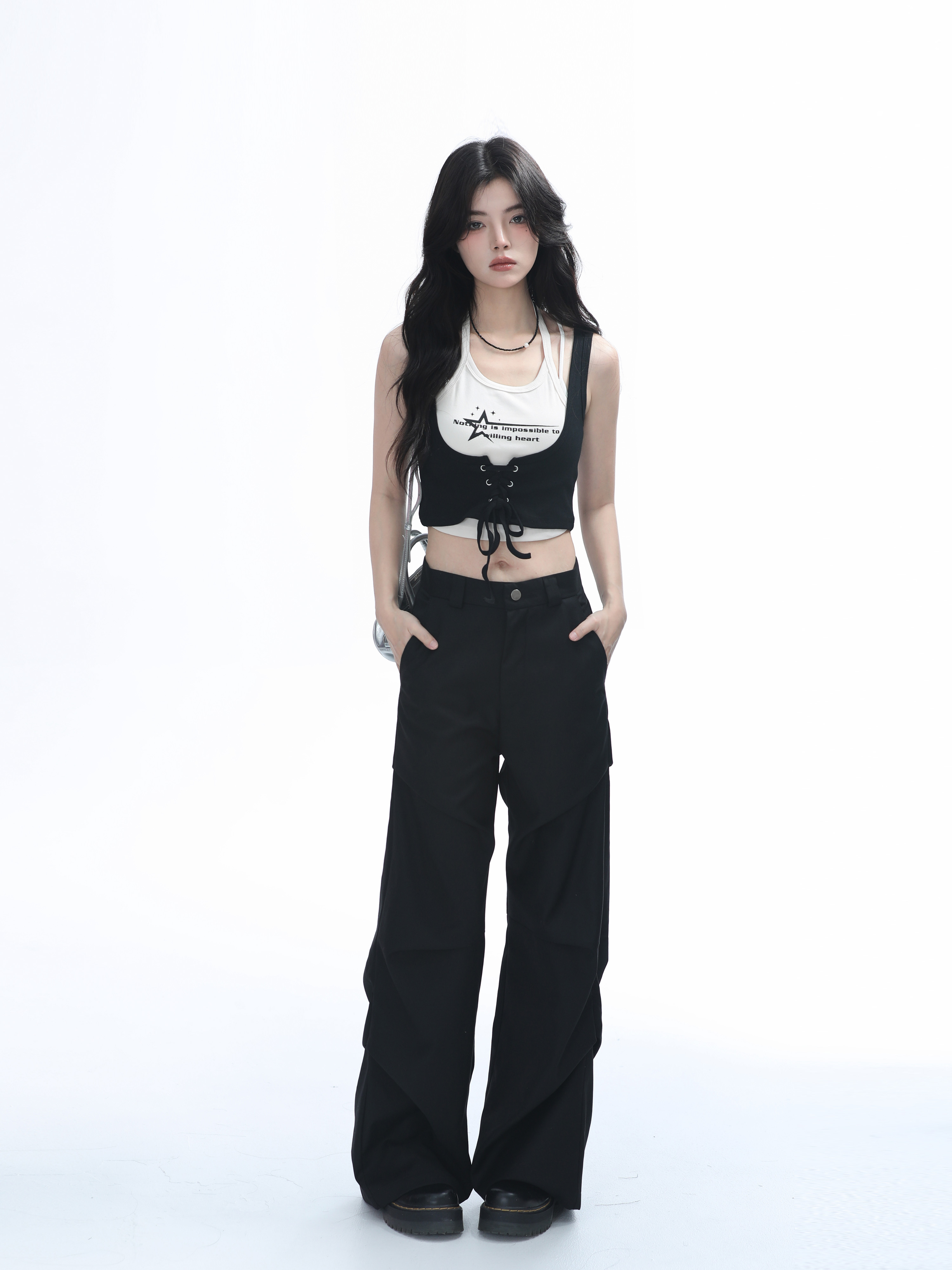 Two-Piece Halter Crop Top for Women with Unique Patchwork Design - Spicy Girl Style, Perfect for 90s and Y2K Fashion Lovers