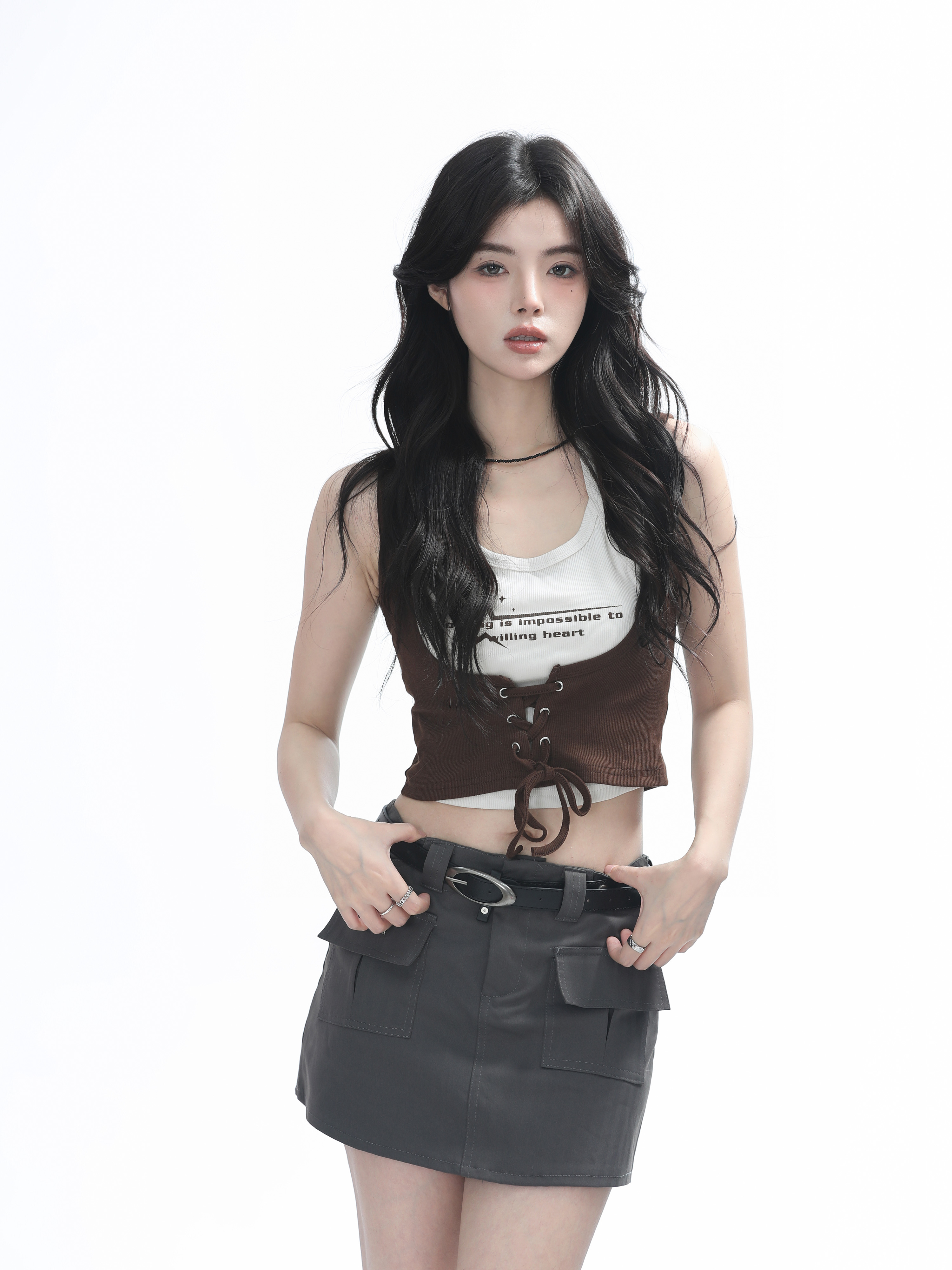 Two-Piece Halter Crop Top for Women with Unique Patchwork Design - Spicy Girl Style, Perfect for 90s and Y2K Fashion Lovers