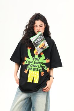 Vintage American Graphic Print Short Sleeve T-Shirt for Women - Trendy Summer Style, 90s Inspired Fashion Top