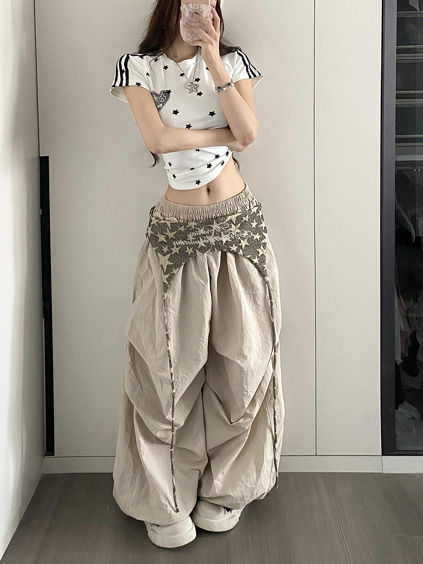 Vintage American Work Pants for Women - Loose Wide-Leg Jazz Dance Casual Sports Trousers with Street Vibe, Floor-Length Style