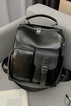 Vintage British Style Denim Soft Leather Backpack for Women, Multifunctional Large Capacity Book Bag, Ideal for Everyday Use
