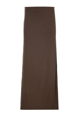 Vintage Brown Straight Retro Long Skirt for Women with Back Slit - Stylish Low Waist Design, Perfect for Y2K and 90s Fashion