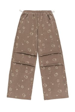 Vintage Cartoon Hooded Cardigan and Pants Set for Women - Loose Casual American Style Outfit