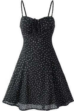 Vintage Floral Slip Dress for Women - Elegant French Style Summer Mini Dress 2025