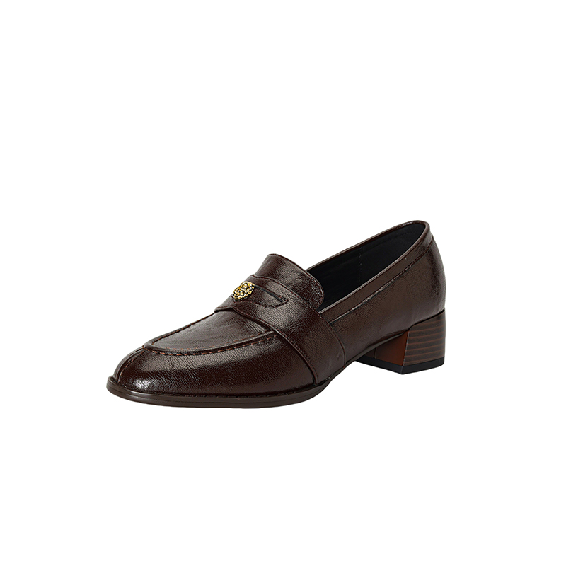 Vintage Roman-Style Camellia Pointed Loafers for Women - Chunky Heels, Slip-On Design, Y2K Fashion, Italian Corso Venezia Inspired