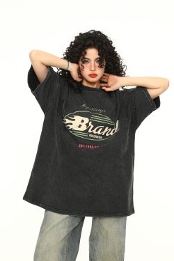 Vintage Wash Distressed Short Sleeve T-Shirt for Men and Women - Trendy 90s American Style Tee