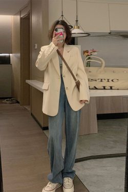 Women's Korean Style Petite Small Suit Jacket - High-End Street Style for Spring & Autumn 2025 - Trendy & Fashionable